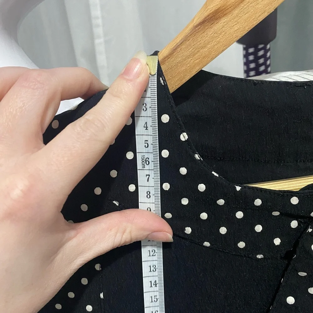 Hell Bunny - Suzy Parker Black with White spotted Dress - size Small - Picture 8 of 9